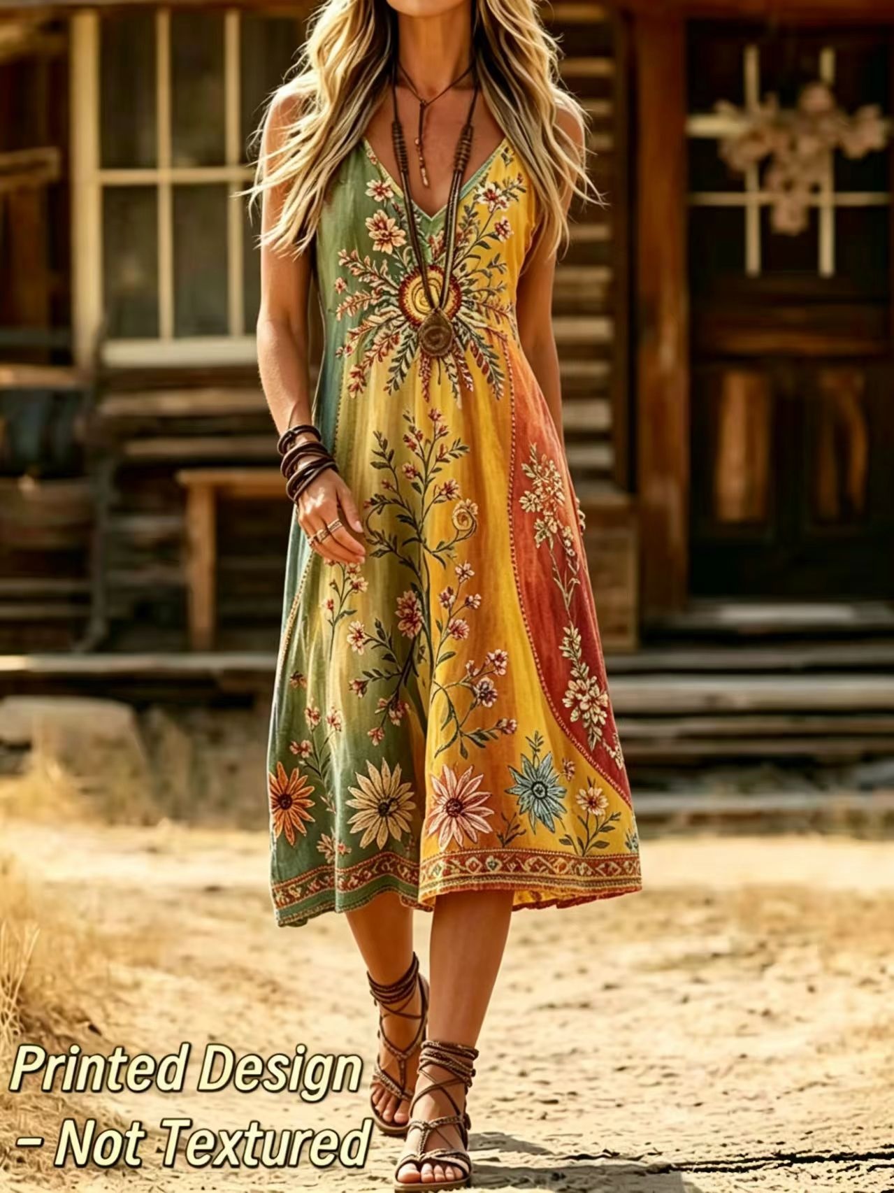 2D Printed Design - Non-Textur - Ethnic Boho Fashion 评论和价格