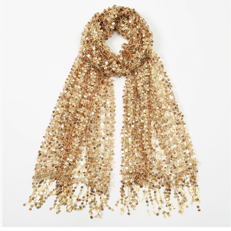 Boho Sequin Mesh Headscarf Gol - Ethnic Fashion Collection 评论和价格