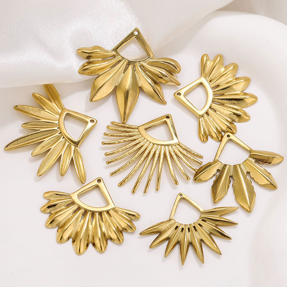 2pcs Stainless Steel Fan Shape - Ethnic Fashion Collection 评论和价格