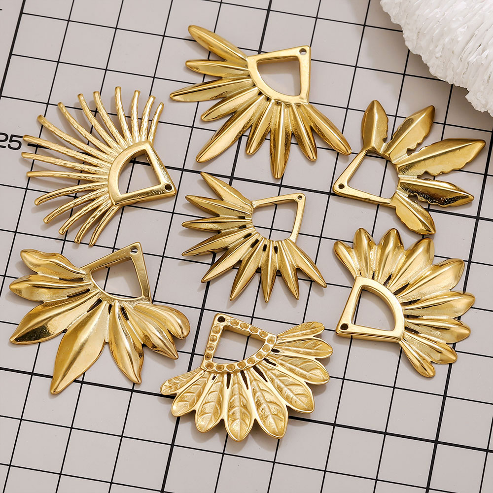 2pcs Stainless Steel Fan Shape - Ethnic Fashion Collection 评论和价格