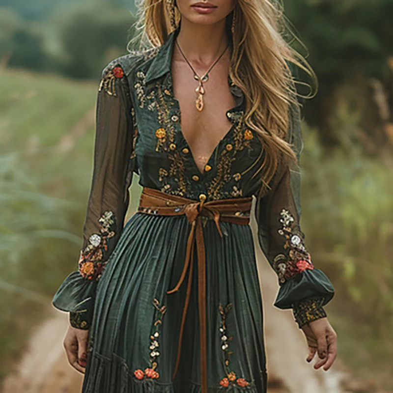 Ethnic Fashion Floral Print Vi - Ethnic Boho Fashion 评论和价格