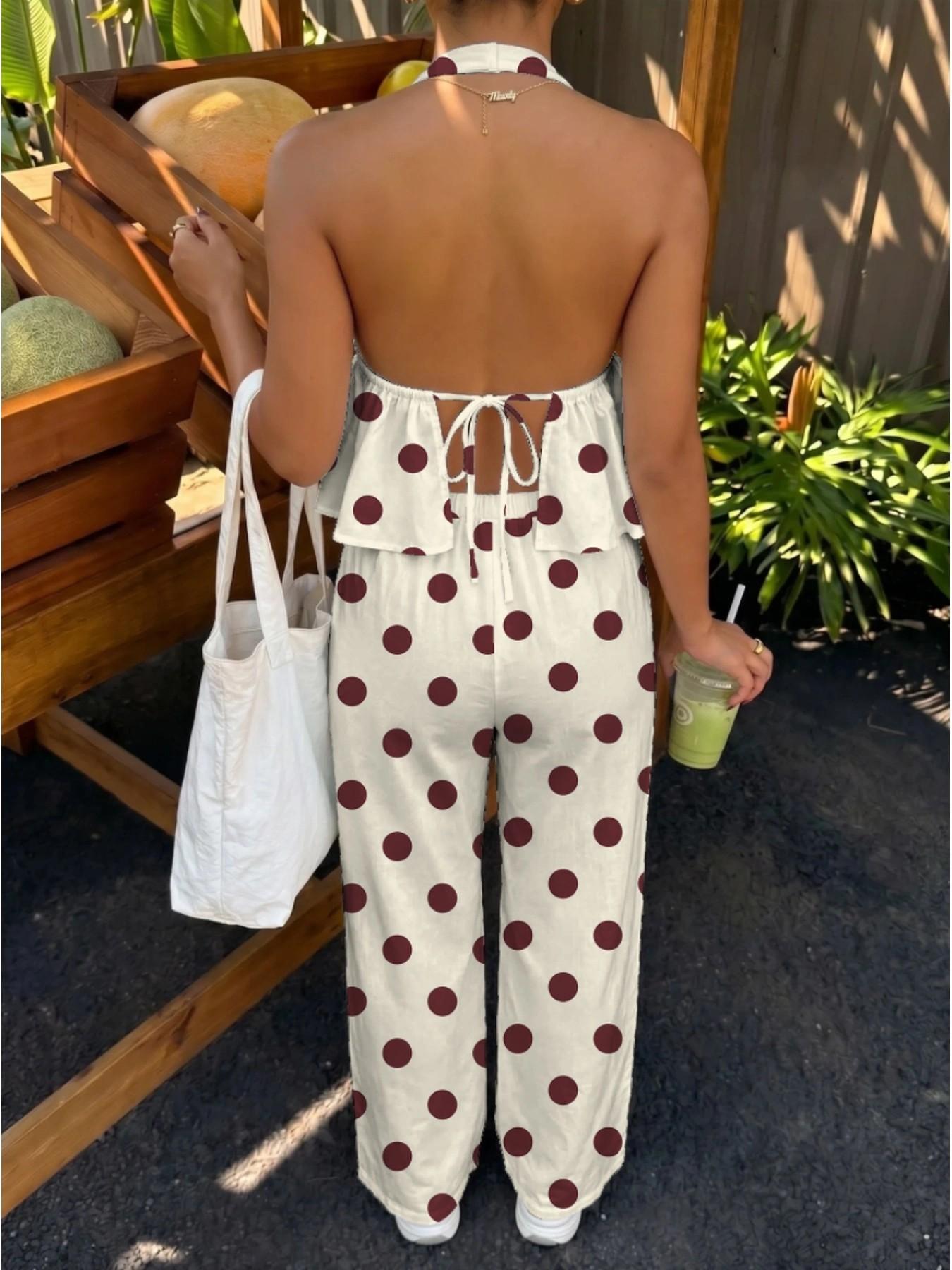 Vintage Large Dot Halter Top w - Ethnic Fashion Collection 评论和价格