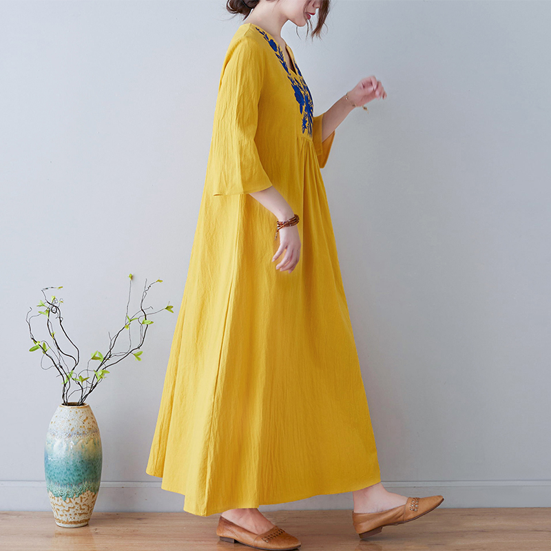 New Ethnic Style Loose Deep V- - Ethnic Fashion Trend 评论和价格