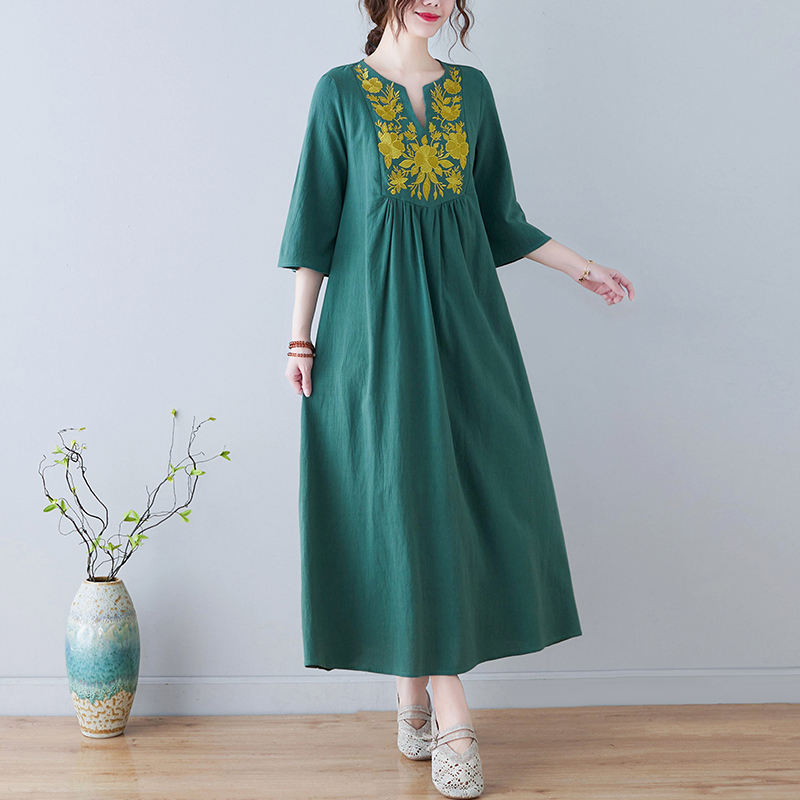 New Ethnic Style Loose Deep V- - Ethnic Fashion Trend 评论和价格