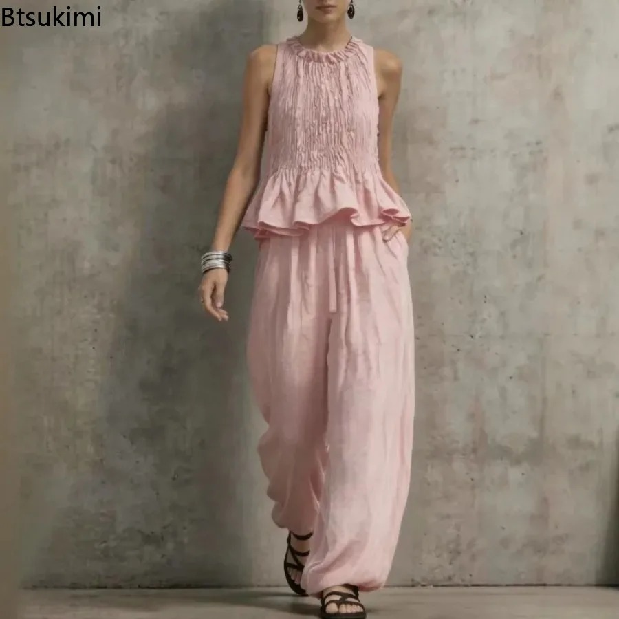 Simple Ruffle Hem Sleeveless T - Ethnic Fashion Collection 评论和价格