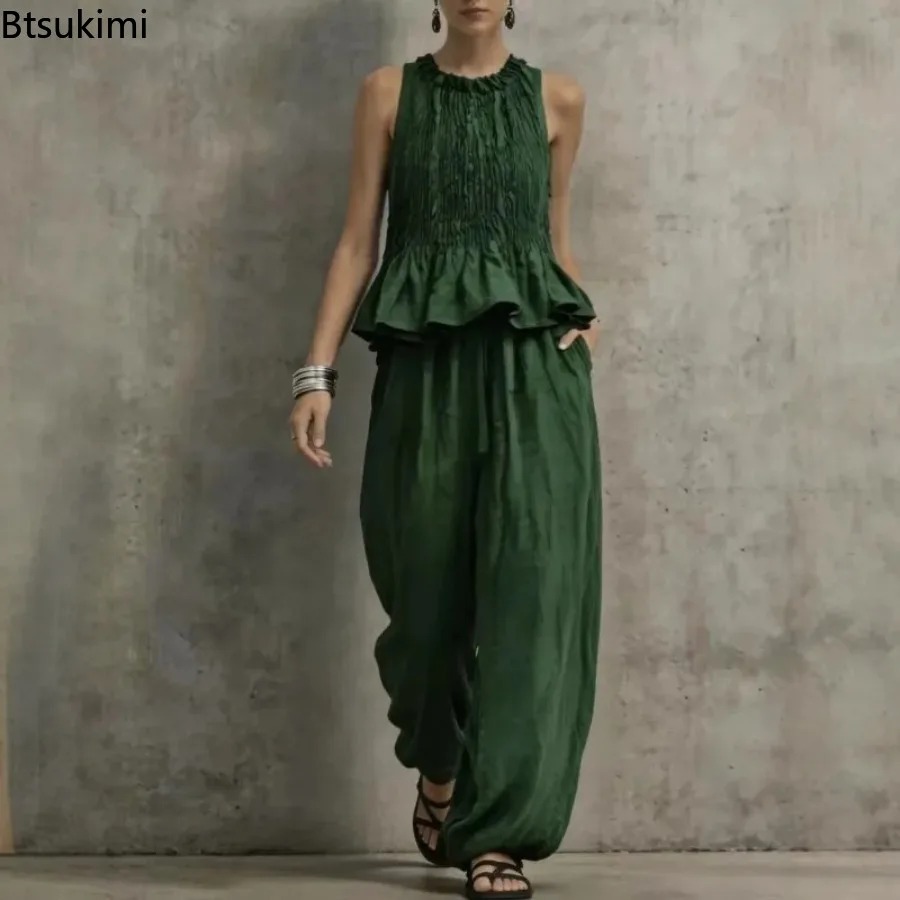 Simple Ruffle Hem Sleeveless T - Ethnic Fashion Collection 评论和价格