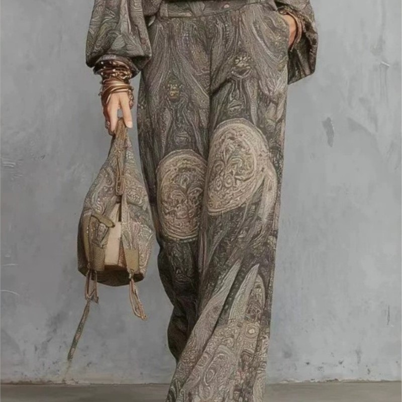Boho Paisley Print Two-Piece S - Ethnic Fashion Collection 评论和价格