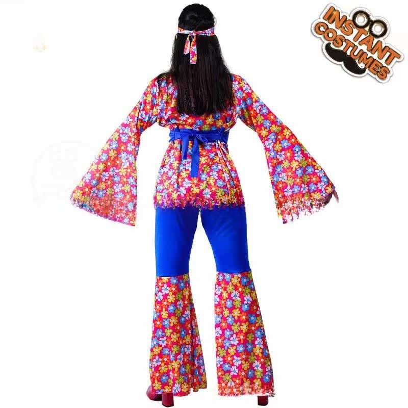 Women's Big Flower Hippie Suit - Ethnic Fashion Trend 评论和价格