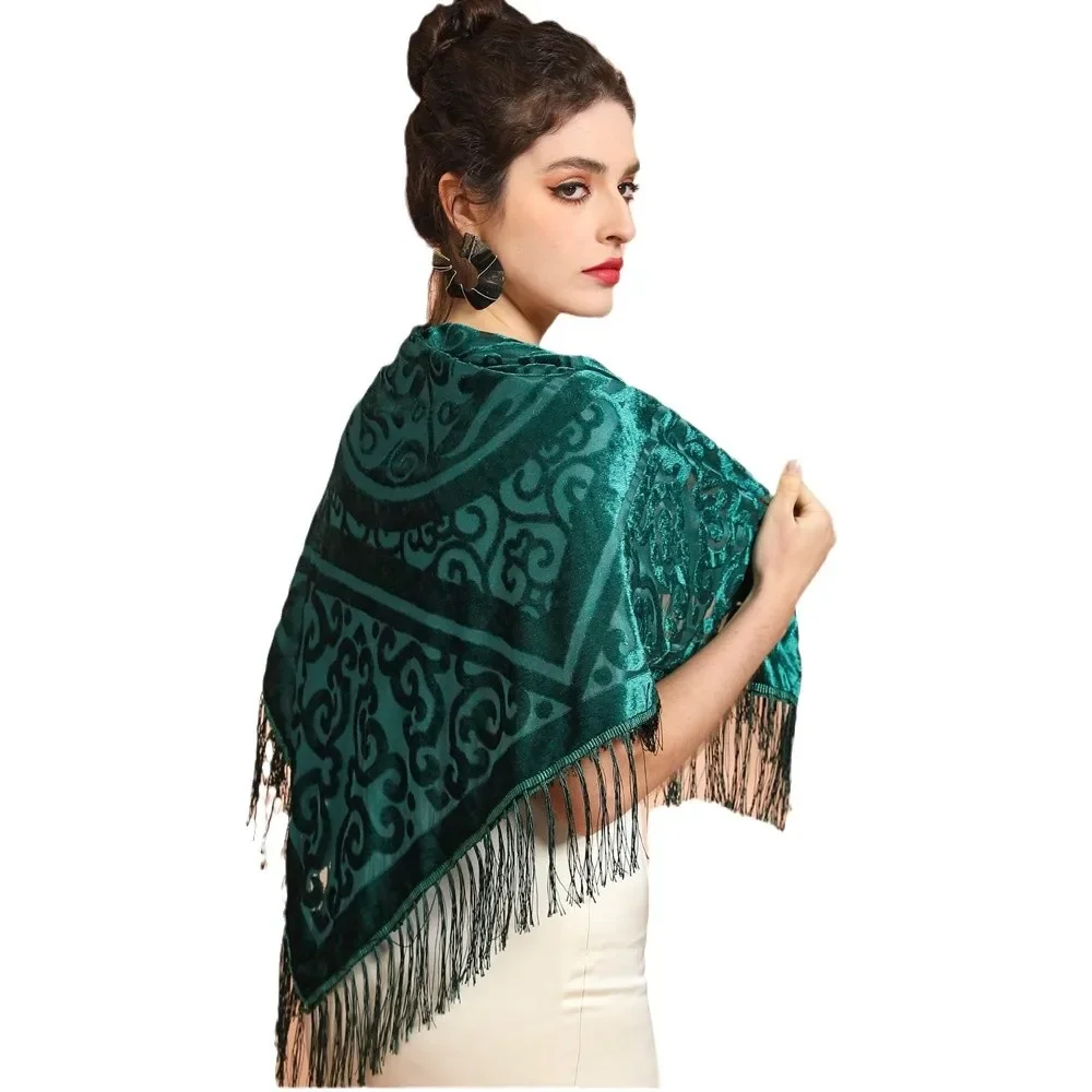 AW25 Velvet Jacquard Shawl wit - Ethnic Fashion Collection 评论和价格