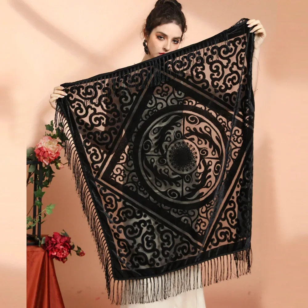 AW25 Velvet Jacquard Shawl wit - Ethnic Fashion Collection 评论和价格